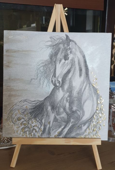 Tablou unic cu mini șevalet inclus