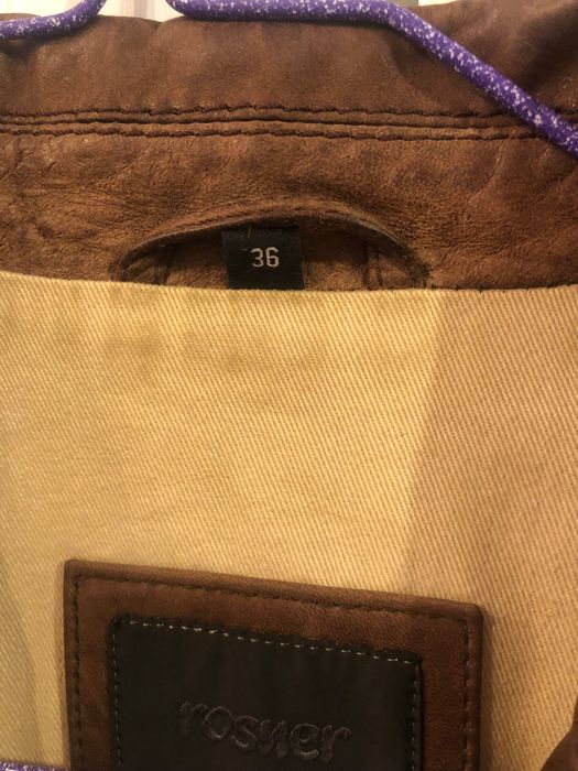 Кафяво сако естествена кожа