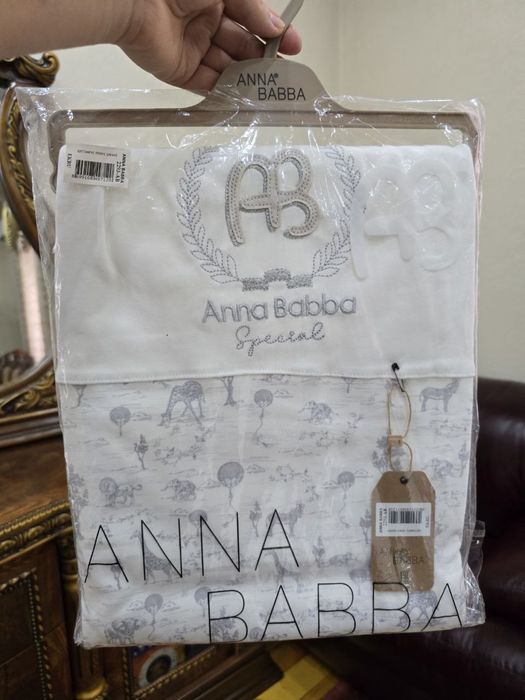 Anna Babba комплект слип + плед белый для младенцев 6-9 месяцев