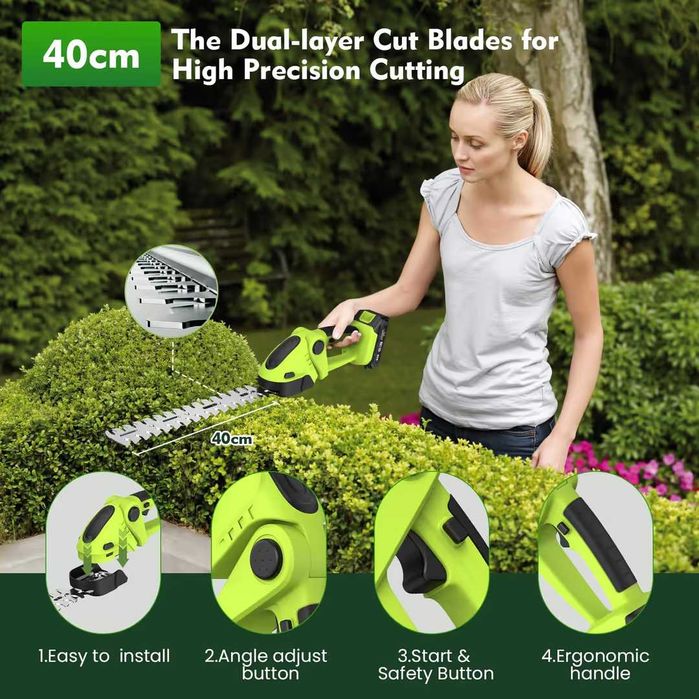 Motocoasa fara fir multifunctionala 4 in 1 drujba trimmer gard viu 2 acumulatori