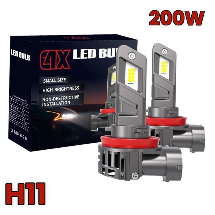 2024 Модел 200W LED Диодни крушки H11 12V 300% Директен Монтаж