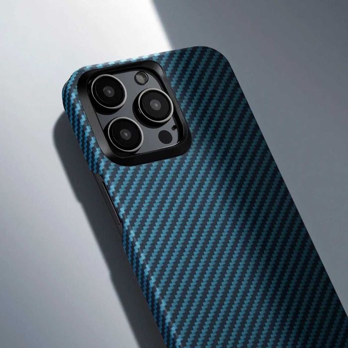 Чехол Pitaka MagEZ Case 4 | iPhone 15 Pro Max | Black/Blue Twill