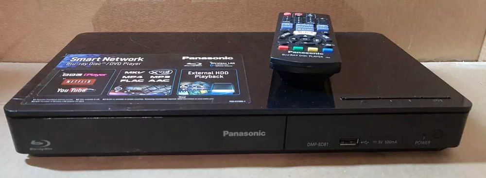 Blu-Ray Disc Player Black- Full HD 1080p Panasonic Smart Network