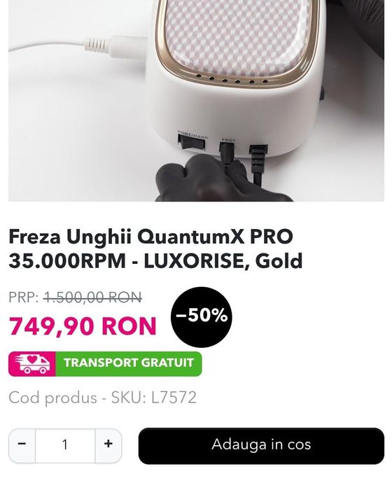 Freza unghii QuantumX Pro în cutie (manichiura))