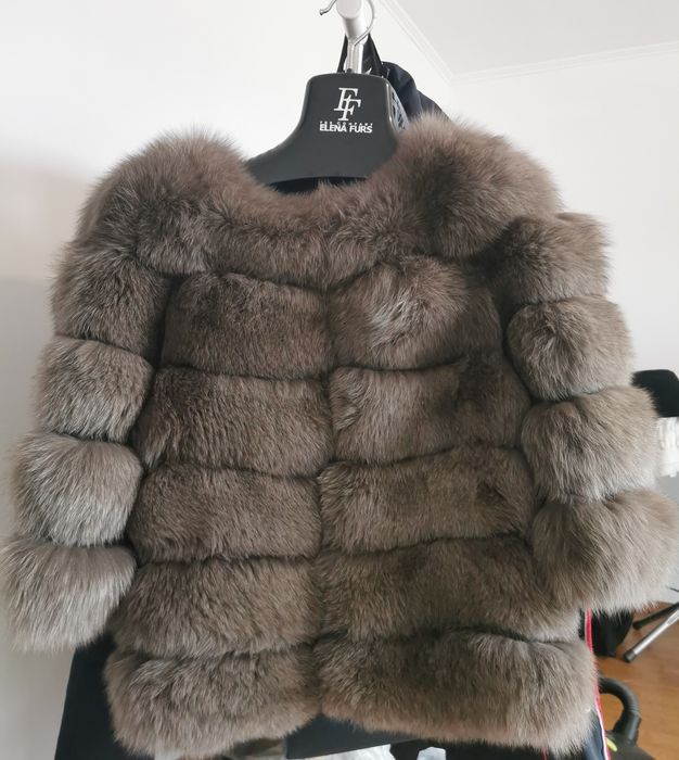 Haina blana naturala vulpe argintie