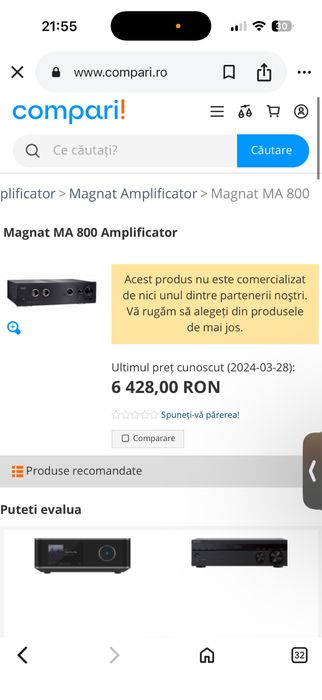 Amplificator Magnat MA 800 – stare foarte bună