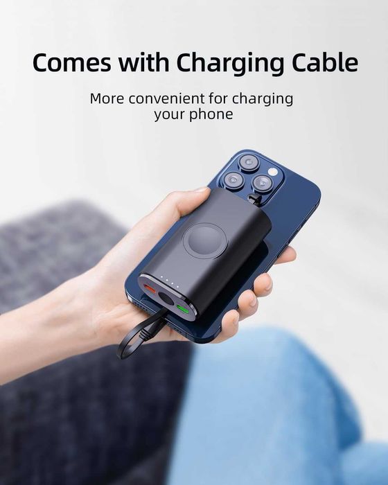 Преносимо зарядно устройство за часовник и телефони за Apple