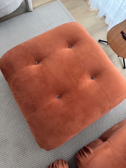 Canapea modulară din catifea portocalie
