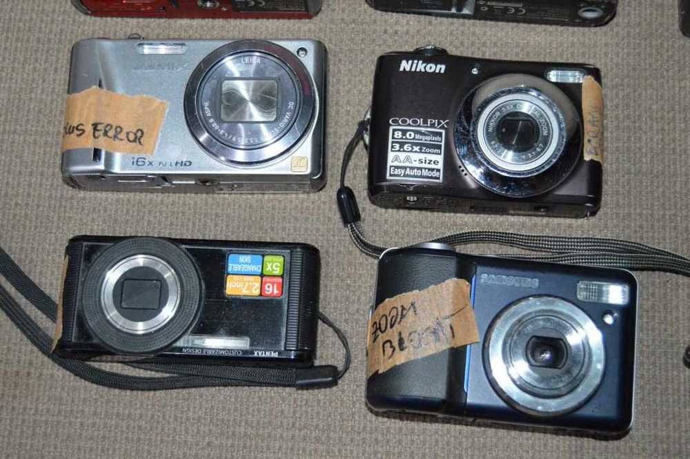 Pachet camere foto digitale defecte - Lumix Nikon Pentax Canon Samsung
