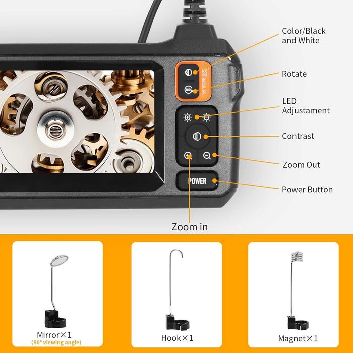 Камера ендоскопска 5м Full HD 4.3" LED CMOS 1080p
