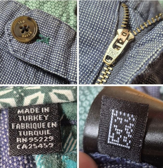 Pantaloni Premium Ted Baker Slim Fit, Din Bumbac Pur, Bărbați - 32L