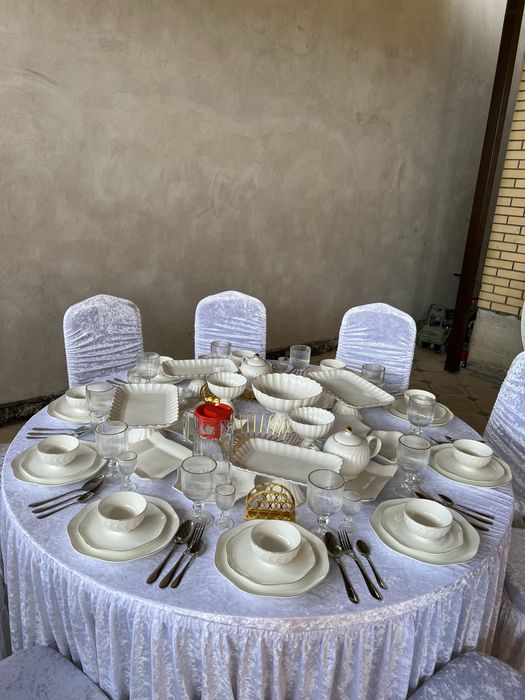 АРЕНДА стол+стулья, посуда