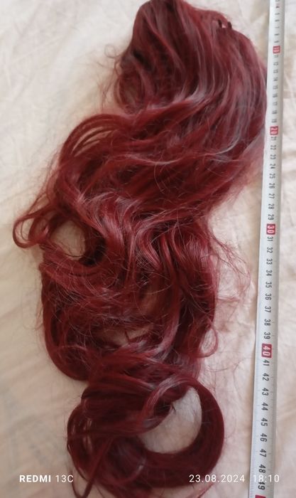 Coadă de cal roșcată nouă cu clemă