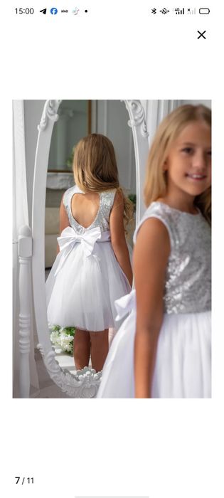 Белое платье детское ( рост 122)
