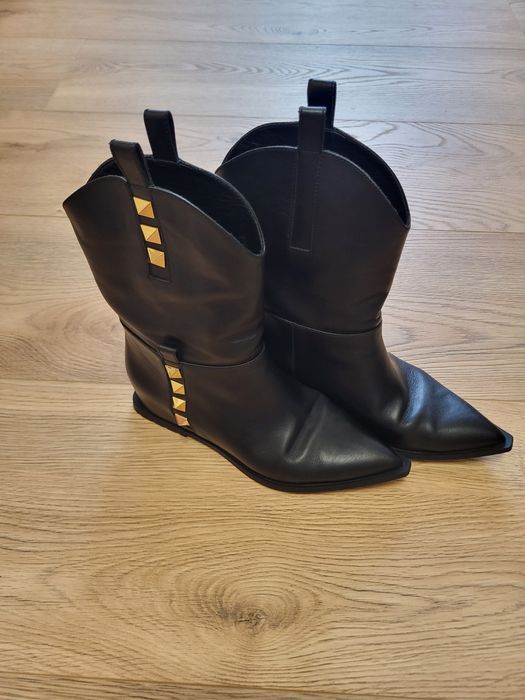 Cizme Musette , marimea 36 , piele de vitel , cowboy