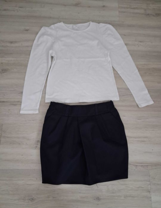 Set bluza alba cu fusta masura 134