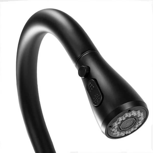 Baterie pentru Bucatarie Negru Mat Dus Extractibil  43 cm