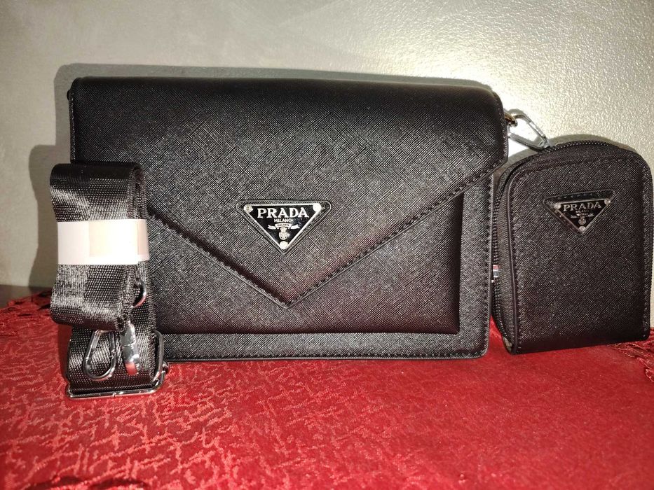 Set Geantă Prada Neagră 3 Piese - NOUĂ