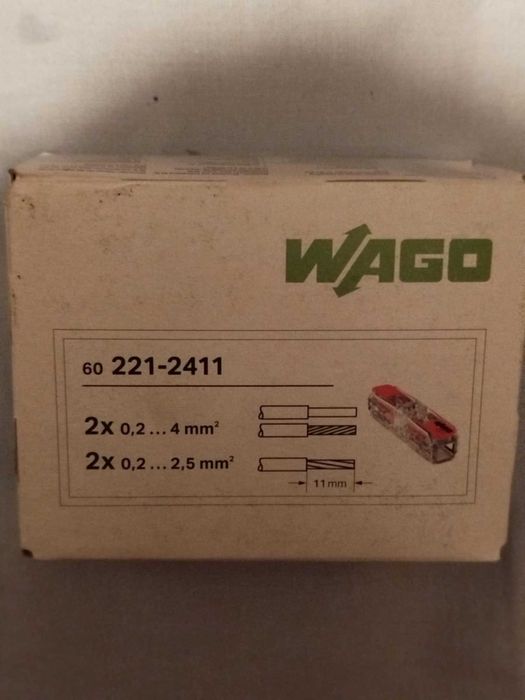 Wago клема. Универсална 2 проводна