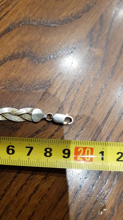 C Superbă bratara argint 925 Italy aurita,model impletit deosebit