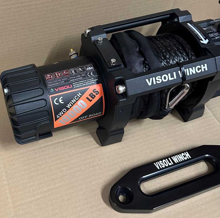 Troliu auto elctric Visoli 10000lbs/4,536kg cu cablu sintetic 12v