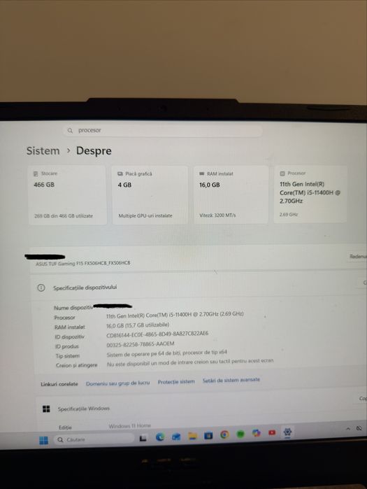 Leptop de gaming Asus TUF F15