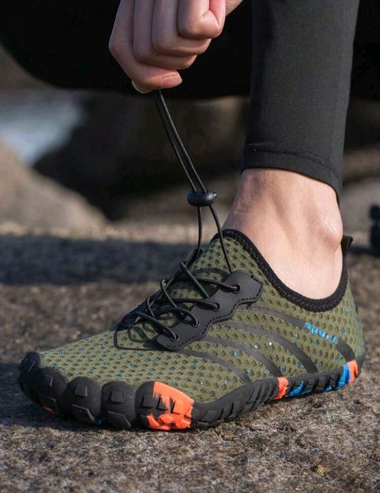 Нови обувки маратонки Barefoot военно зелено 46/47