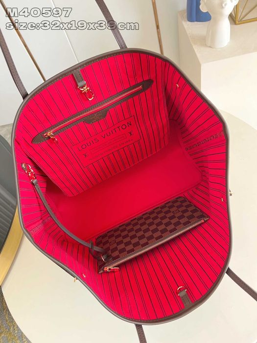 Geanta Louis Vuitton Neverfull Premium-interior rosu