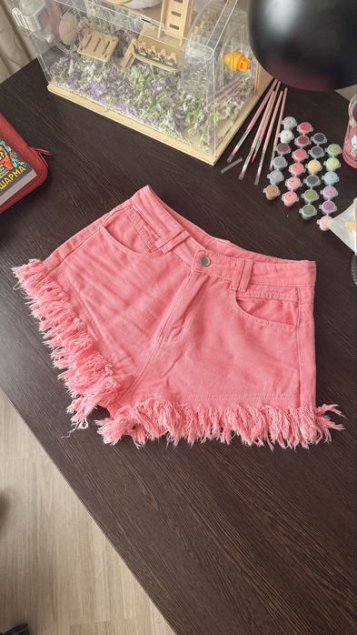Розовые летние шорты размер S, M