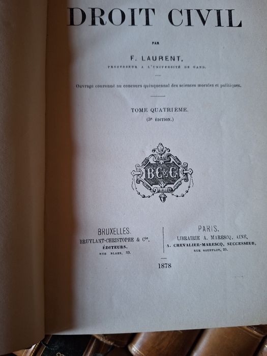Principes de droit civil par F. Laurent