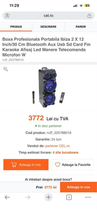 Boxa portabila ibiza sound nu mai am telecomanda si microfon  astept oferte de la dumneavoastra sau si schimb