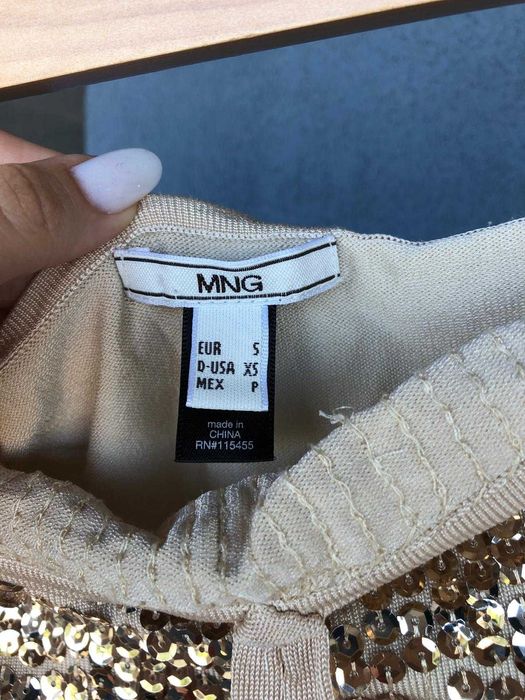 Top auriu Mango, stare perfecta