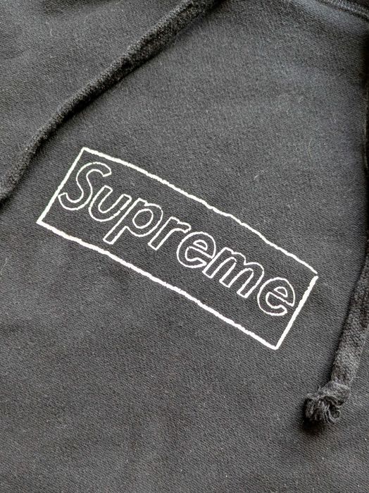Supreme Kaws SS21 Chalk Box Logo Black Hoodie
