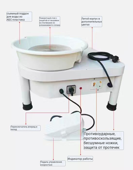 Гончарный круг 350Вт +глина, инстументы