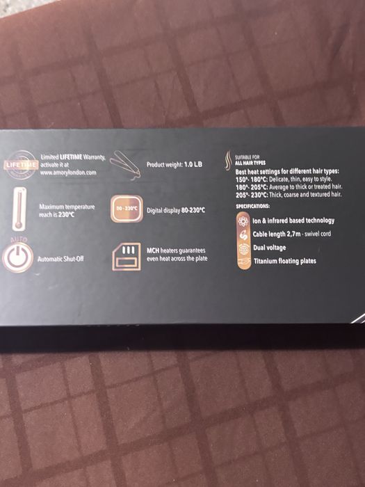 Amory London placa de par profesionala titanium