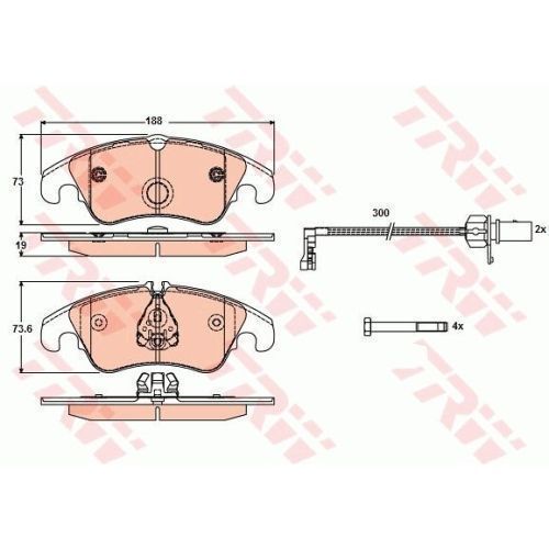 Placute frana Audi A4 Avant (8k5, B8), 11.2007-12.2015, A5 (8t3), 06.2007-01.2017, Q5 (8r), 11.2008-, TRW