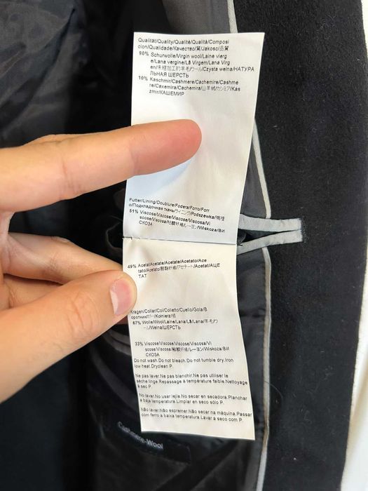 Palton BOSS Hugo Boss bărbați negru, din lână virgină și cașmir Mărimea M