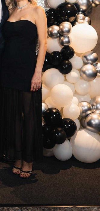 Рокля без презрамки с прозрачна долна част