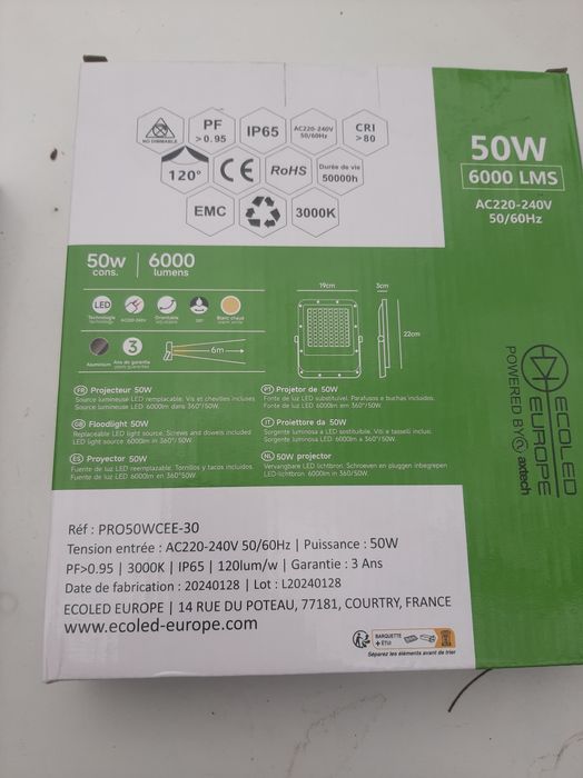 Vand proiectoare ecoled 50w 6000 lms