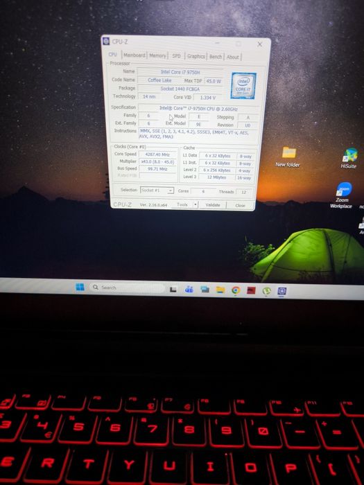 Laptop Gaming MSI GF65 Thin i7-9750H / RTX 2060 / 24GB RAM / 120Hz