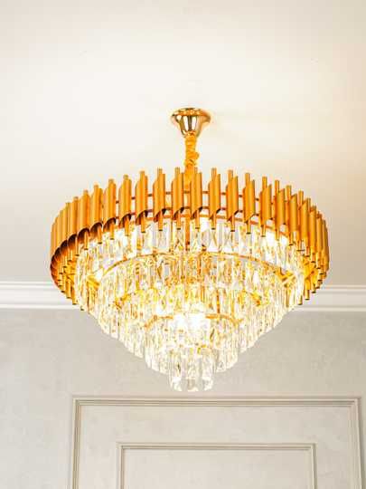 Lyustra kristal toshli 3xil rang, 5xil o'lcham, zal yotoqxona qandil..