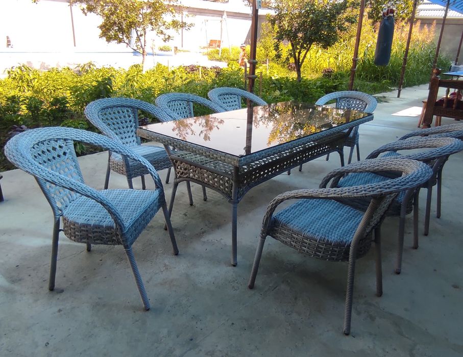 Rotang Рoтанг стол стул 8/1 Hovli boģlar va dacha uchun Столи 8 стул