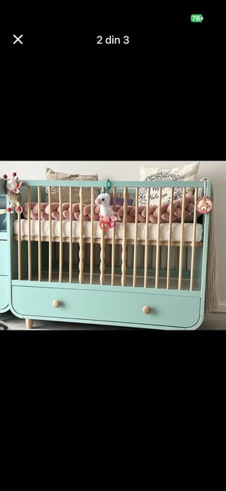 Vand patut de lemn albastru IKEA