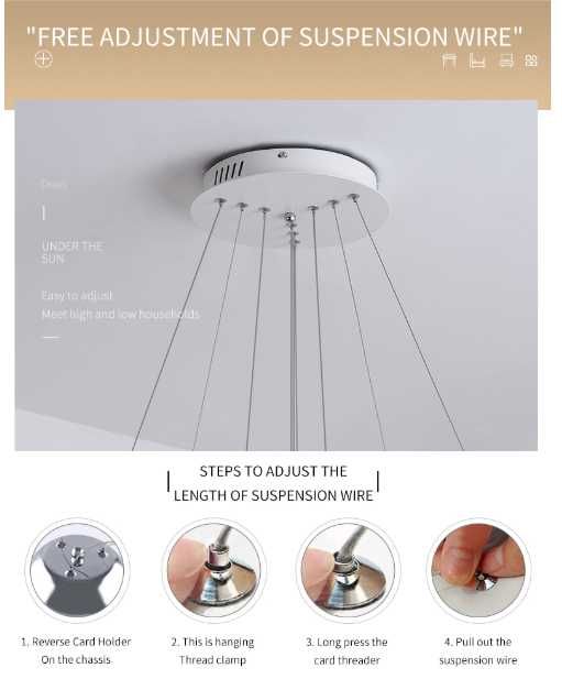 Модерен LED полилей с 3 ринга 72W