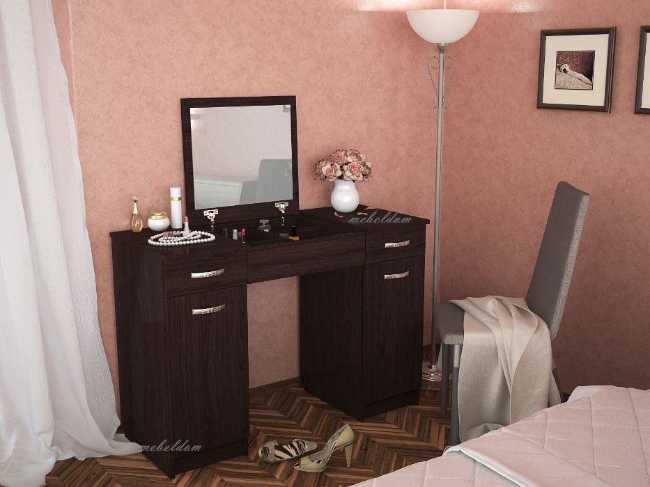 Тоалетка 120см. с огледало,2 чекмеджета и 2 плавни врати(код-1355)