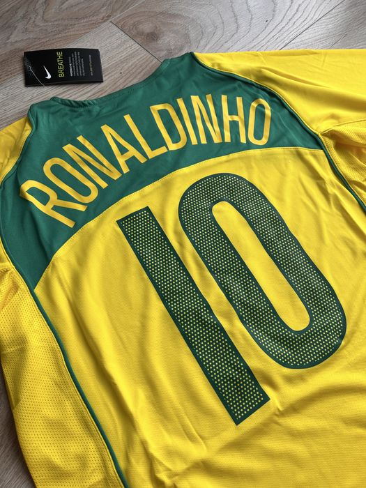 Tricou de fotbal nationala Braziliei Nike 90 World Cup 2004 Ronaldinho 10 Marime M