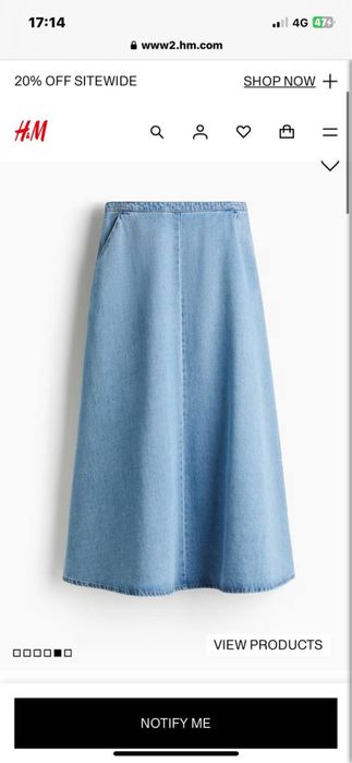 Юбка из джинсового хлопка h&m