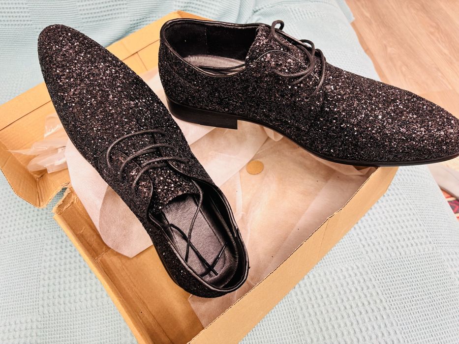 Туфли вечерние, черны с блеском