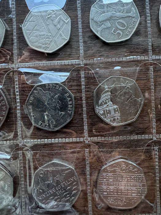 Colecție 20 monede britanice 50p – comemorative, olimpice, Beatrix Potter