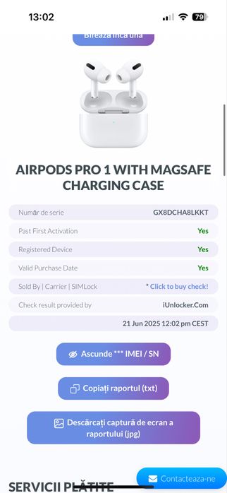 Casti airpods pro originale